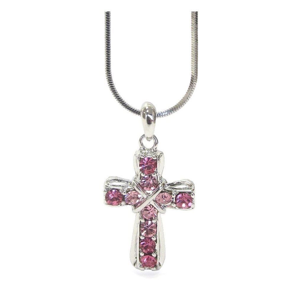Pink Cross Necklace